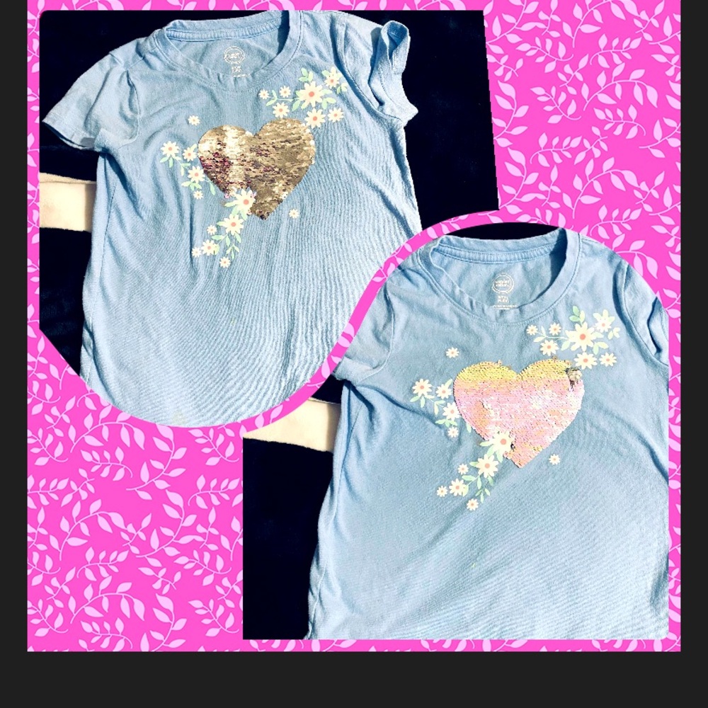 Heart reverse sequins top